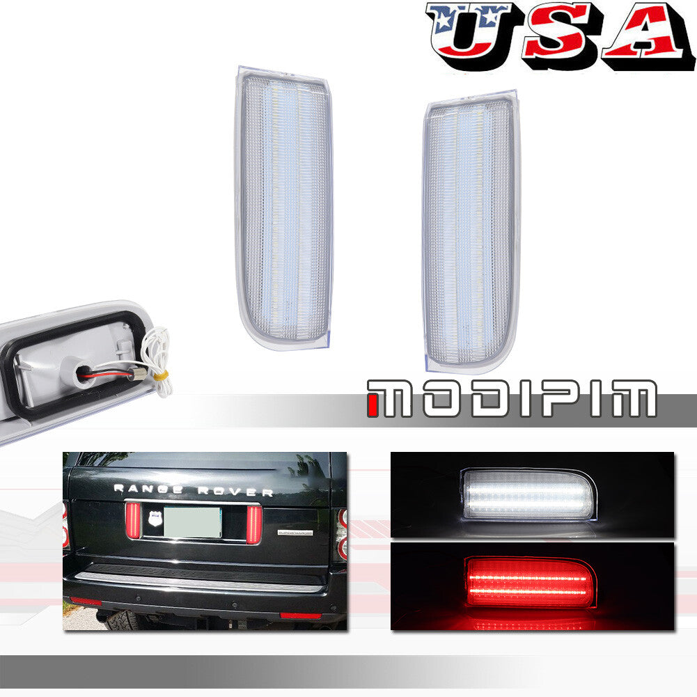 White and red LED tailgate clear reverse backup lights for Range Rover L322 2003 - 2012