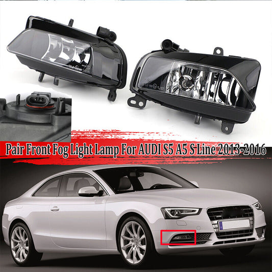 2x Front Bumper Fog Light Lamp For 2013-2016 for AUDI A5 S-Line S5 Halogen