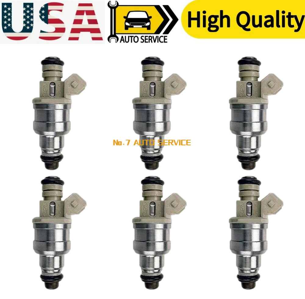 Set (6) Flow Matched Fuel injectors for Ford 2.3 2.9 3.0 3.8 4.9 5.0 F47E-A2E