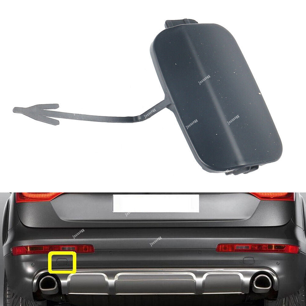Left Side Primed Rear Bumper Tow Hook Eye Cover Cap Fit for Audi Q7 2010-2015