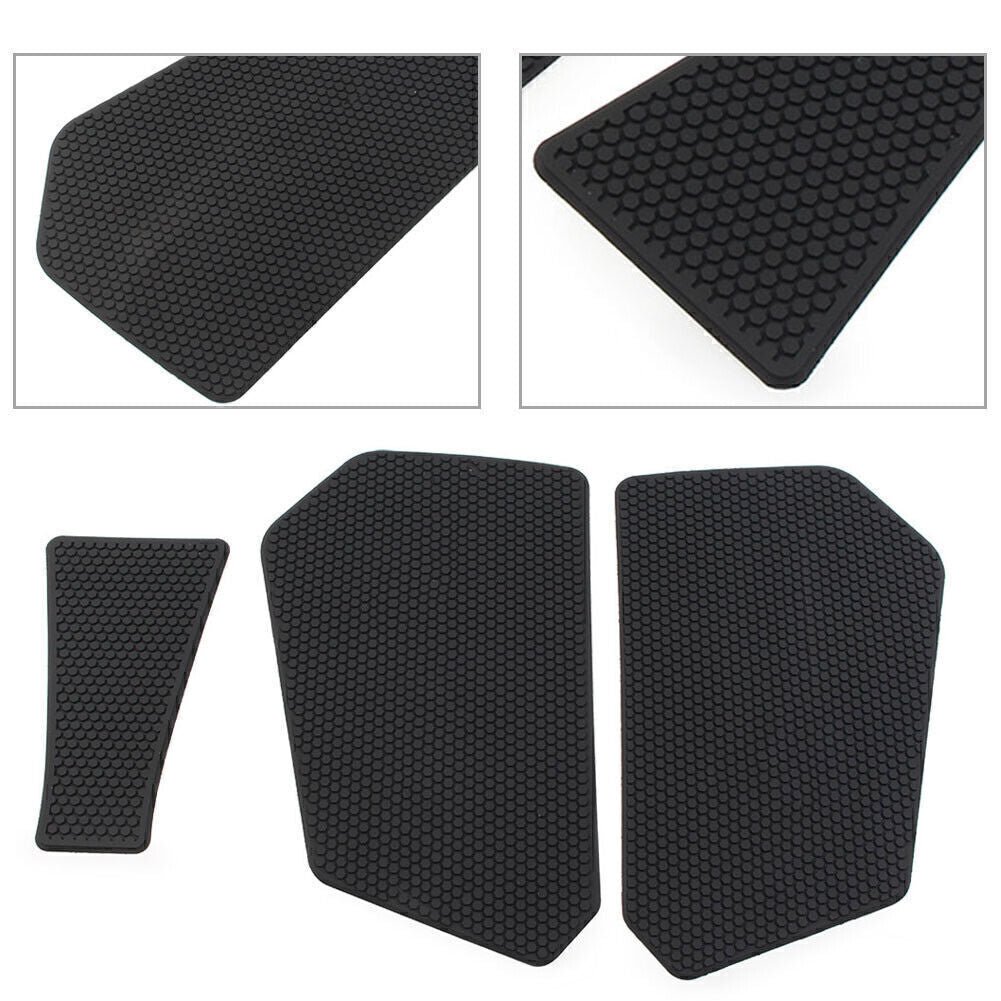 2x Tank Grip Pads with Center Tank Protector for Honda CBR 600RR 2020-2023 Black