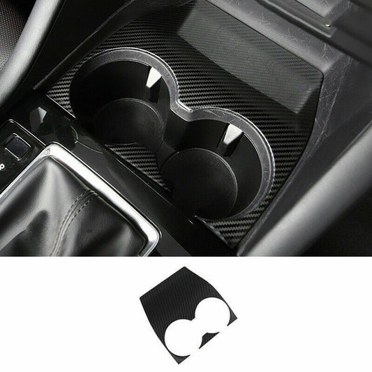 2P for Mazda 3 Axela 2019-2022 Carbon Fiber Central Console Water Cup Cover Trim