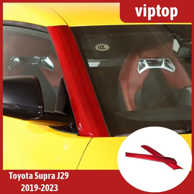 for Toyota Supra 2019-2023 Red Carbon Exterior A Pillar Panel Cover Trim