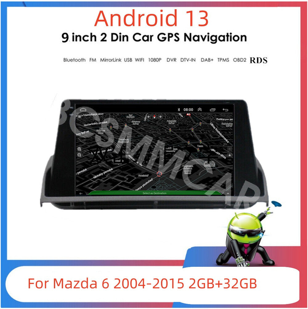 Fit for Mazda 6 2004-2015 Android Car Radio Stereo Player GPS For CarPlay 2+32G