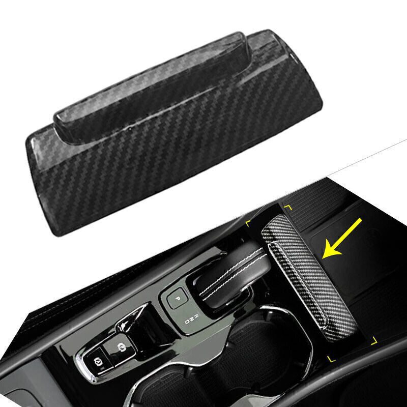 Inner Central Ashtray Panel Cover Trim ABS Carbon Fiber for Volvo XC40 2018-2020