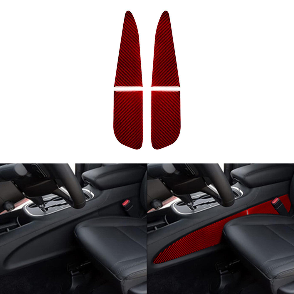 4X Red Carbon Fiber Center Console Side Frame Trim for Dodge Durango 2014-2020
