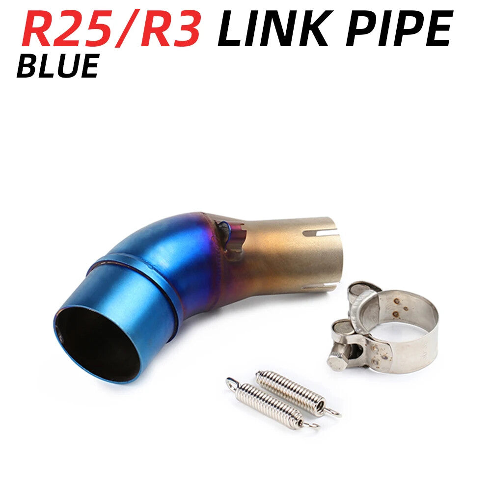 for Yamaha R3 R25 MT03 Exhaust Motorcycle Slip on Middle Link Pipe 51mm Muffler