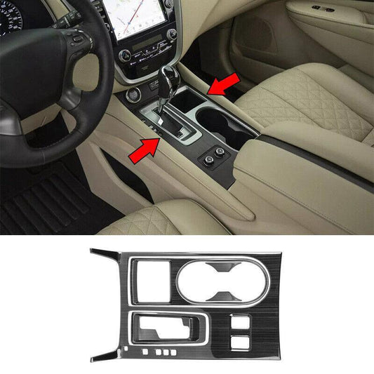for Nissan Murano 2019-2021 Black Titanium Central Console Gear Shift Panel Trim