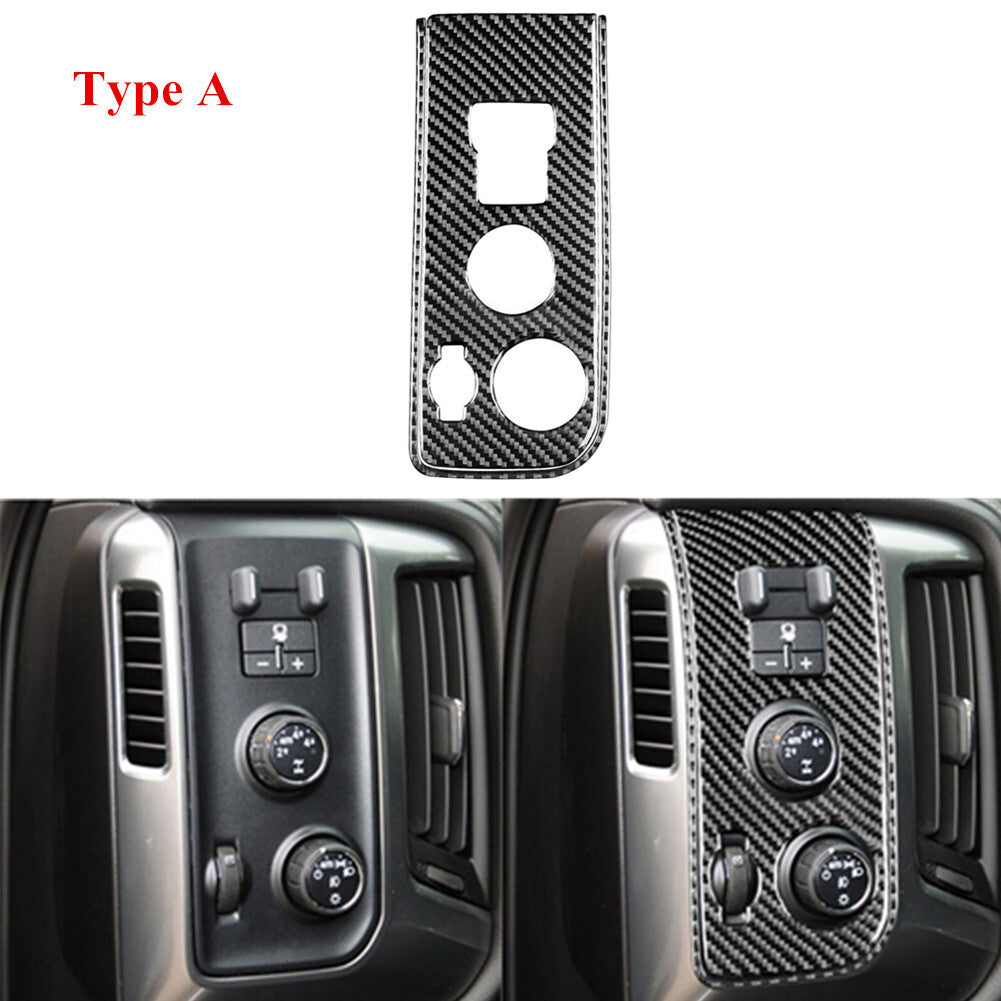 Carbon Fiber Dim Light Control Cover Trim For Silverado for GMC for SIERRA 2014-2018 A