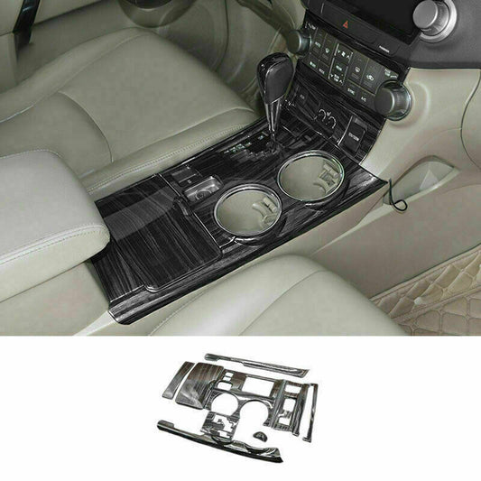 for Toyota Highlander 2008-2013 Interior Gear Shift Panel Cover Wood Grain Decor