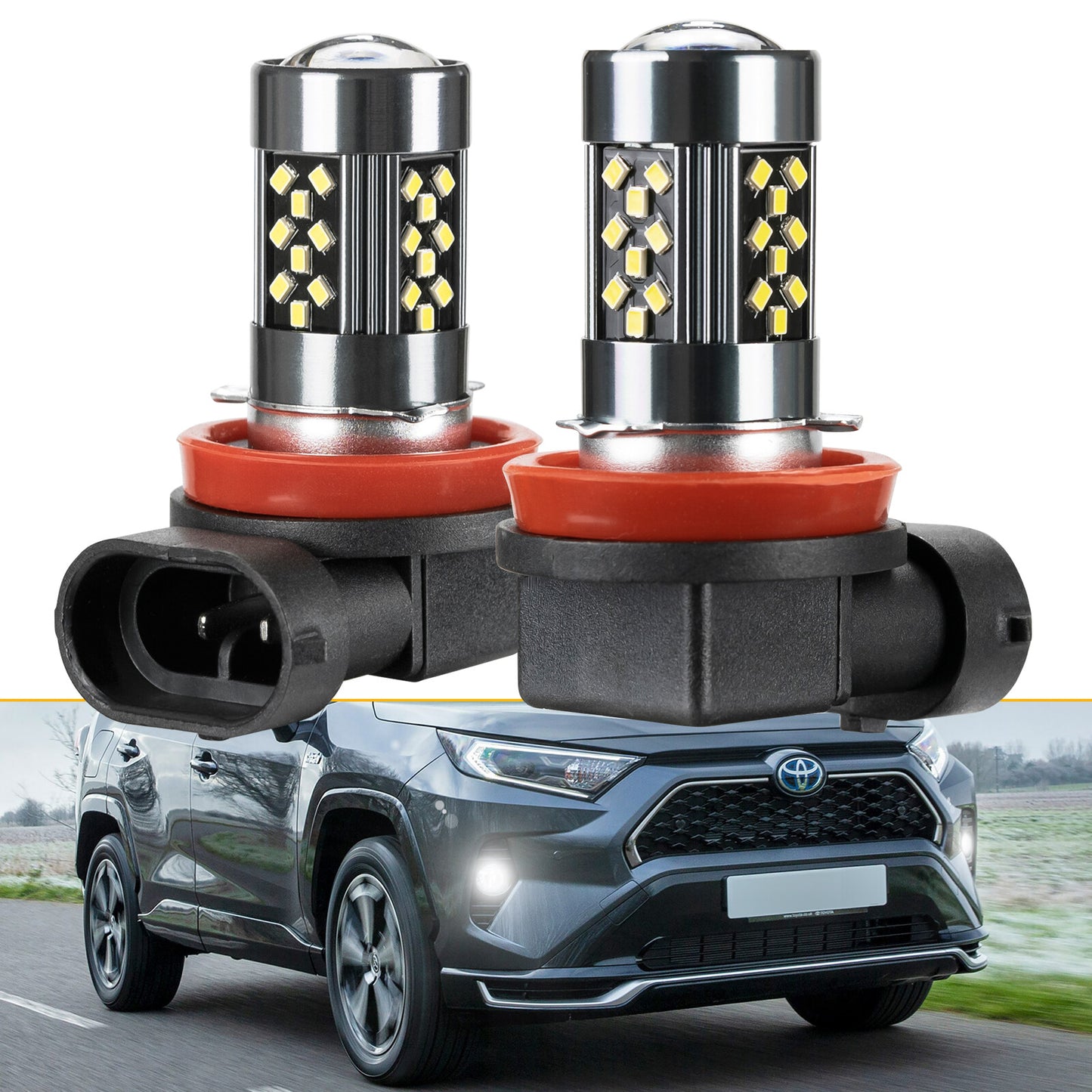 for Toyota C HR CHR RAV4 Led Car Fog Lamp Front Fog Light Bulb Canbus White 2pcs
