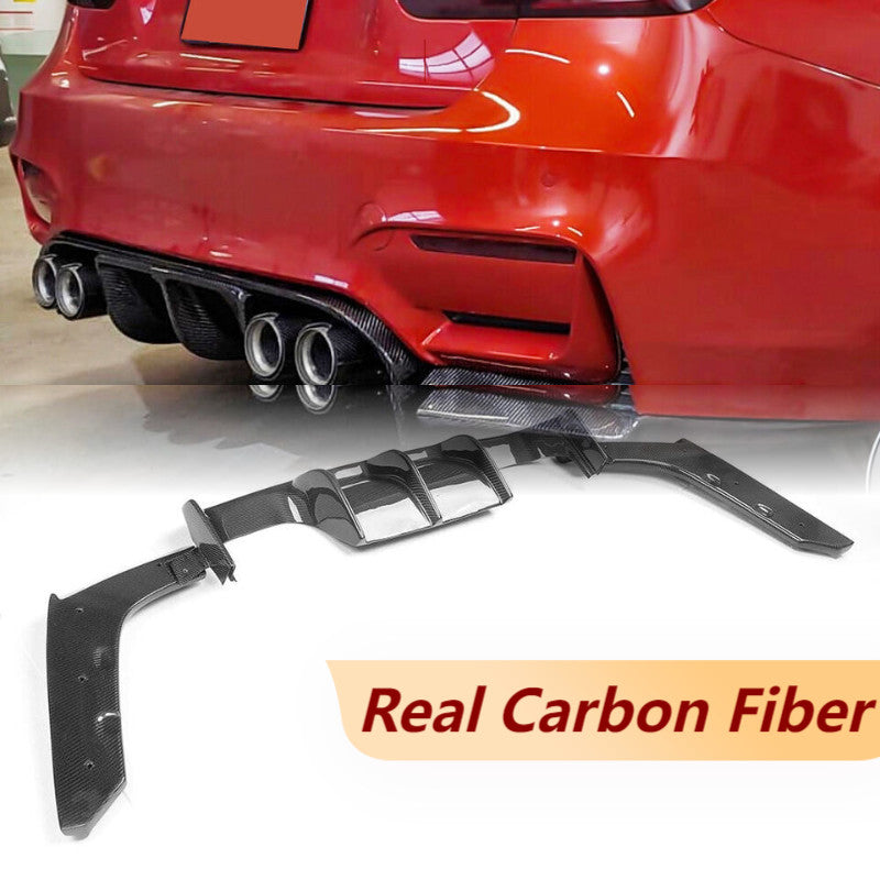 Real Carbon Fiber for BMW F80 M3 F82 F83 M4 15-19 Rear Bumper Diffuser Lip Refit
