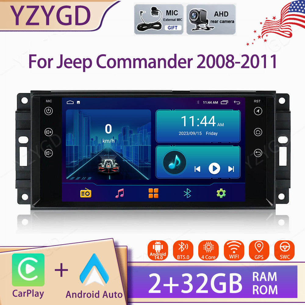 Android Auto Carplay for Jeep Commander 2008-2011 Stereo Car Radio Screen GPS BT