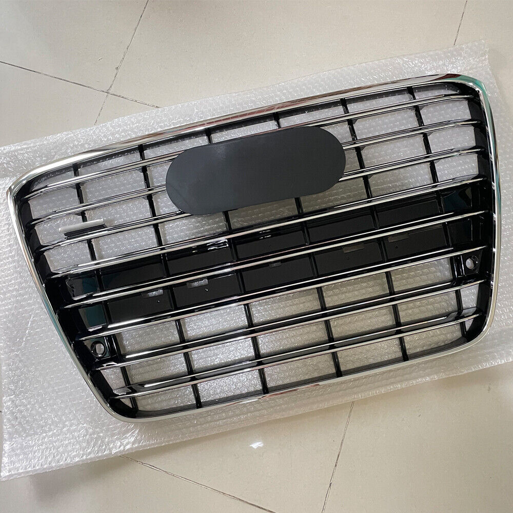 Front Bumper Mesh Grille+Fog Light Lamp Cover Grill Fit for Audi for A8 D4 2010-2014