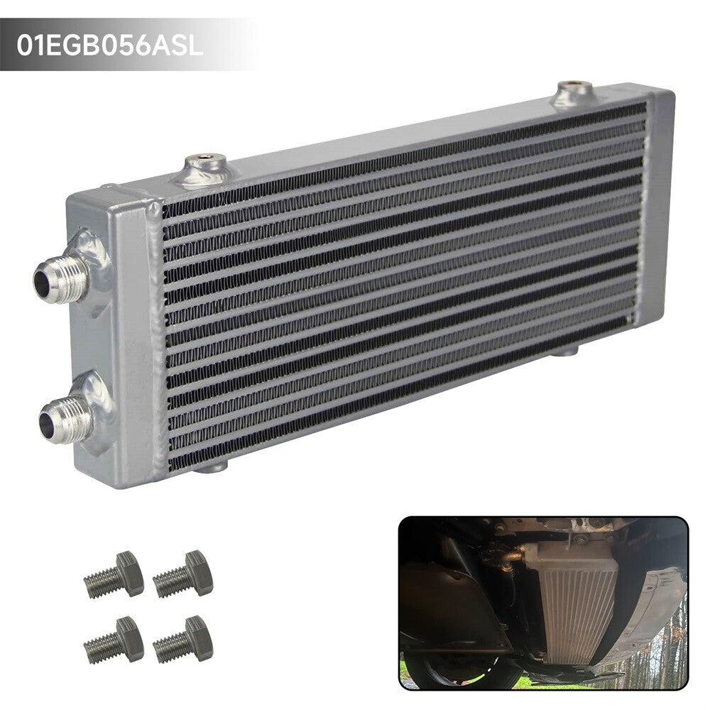 Universal Dual Pass Bar  Plate Oil Cooler Medium - Silver Core:14x5.5x1.58