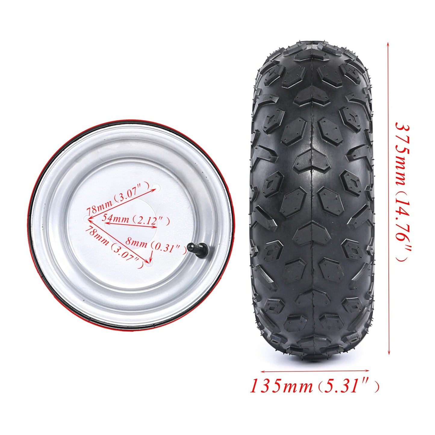 2-pack 145/70-6 wheel suitable for four-wheel off-road vehicles, including 110cc and 125cc off-road vehicles, all-terrain vehicles, and go-karts.