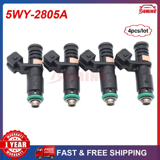 4-piece set of new fuel injector nozzles for Kia Pride 5WY-2805A.