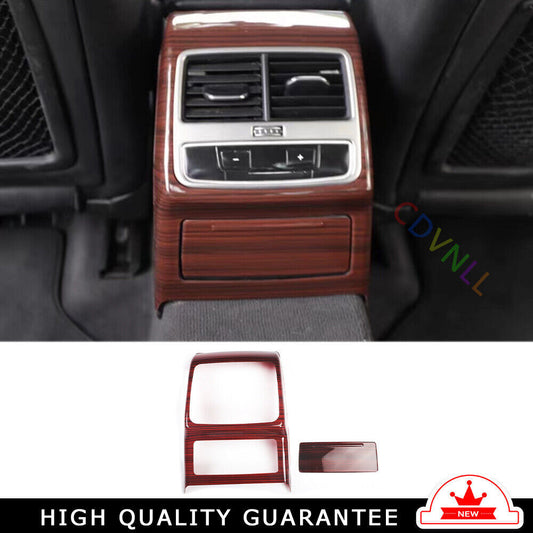 Car Inner Rear Air Outlet Vent Frame Trim 2 Fit for Audi A4L 2017-2019 Red Wood