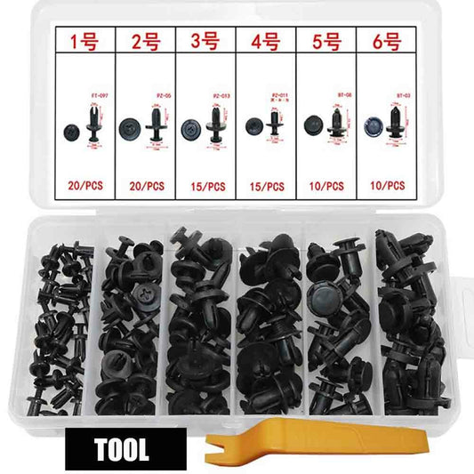 90 Nylon Bumper Push Fasteners Rivet Clips Expansion Screws Replacement Kit