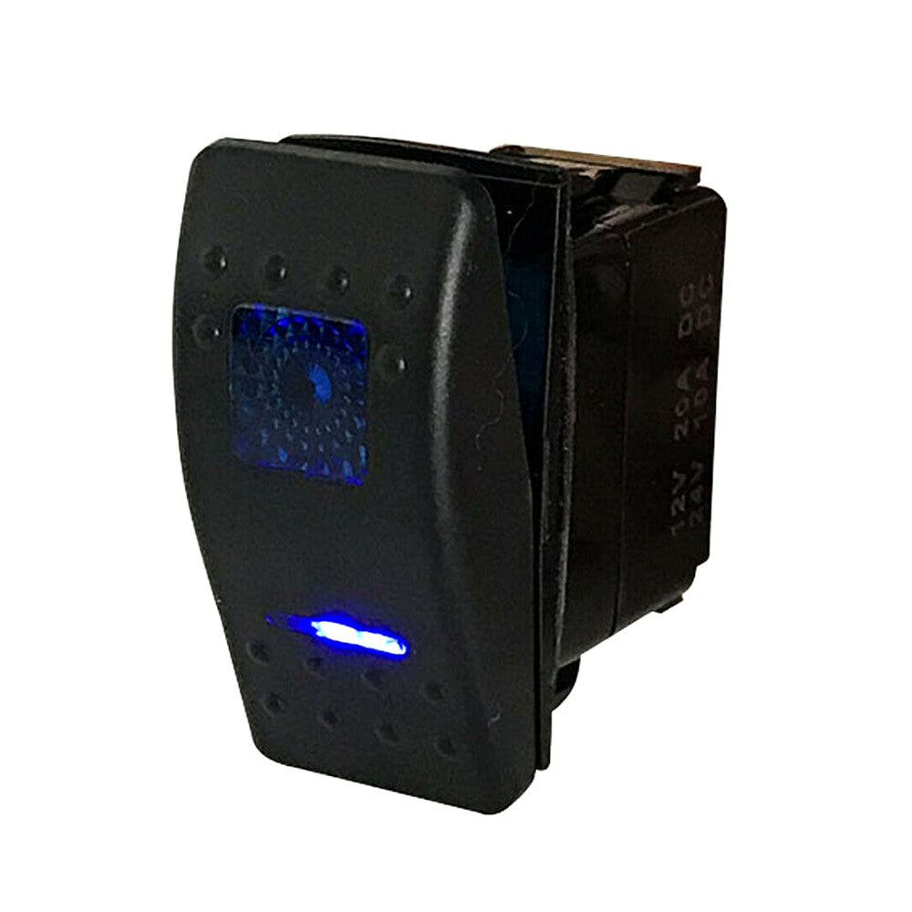 LED 12V 24V DC ON-OFF-ON Rocker Switch 7-Pin Replacement For Marine Boat