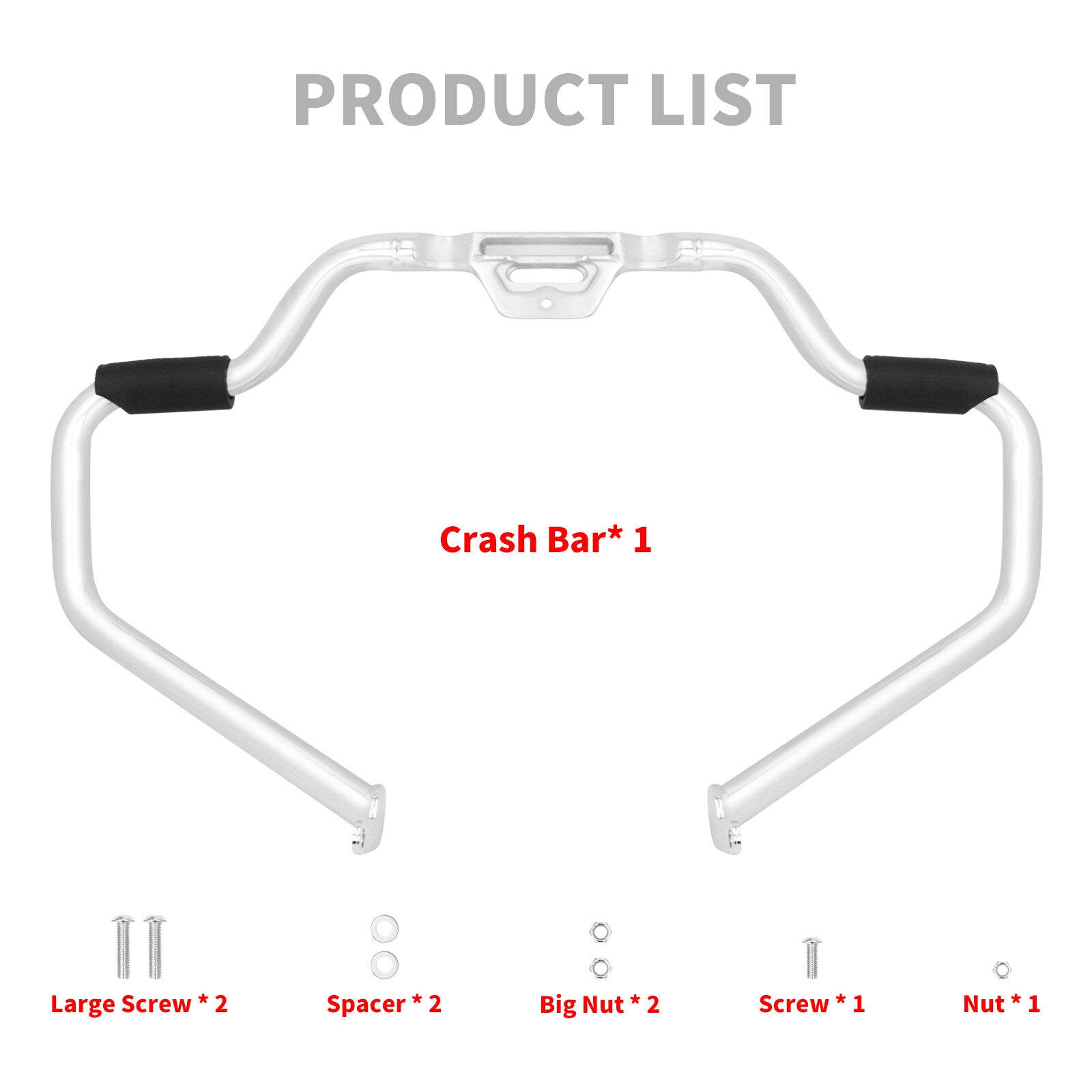 Chrome Mustache Engine Guard Crash Bar for Harley Softail Breakout Fat Boy 18-23