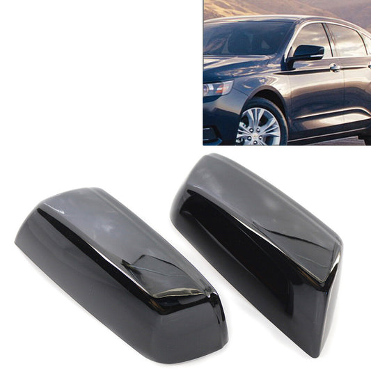 2PCS Mirror Covers Overlays Trims Gloss Black Fit for Chevrolet Impala 2014-2020