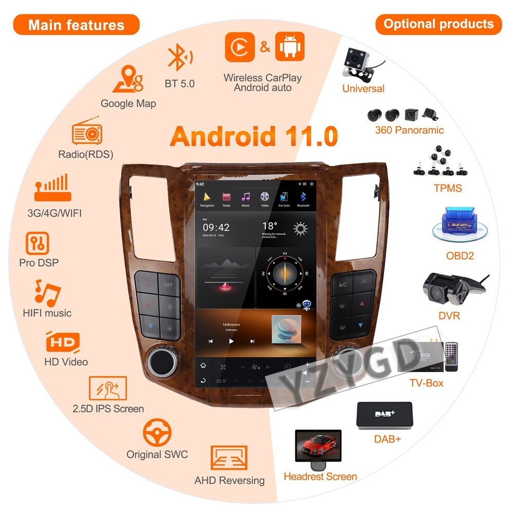 for Lexus RX300 RX330 RX350 RX400H 2004-2008 Stereo 2Din Car Radio GPS Receiver