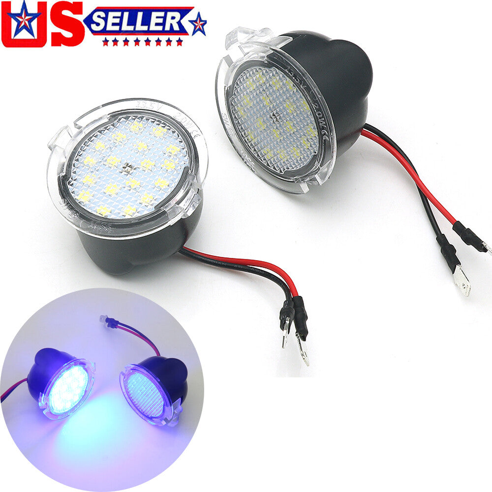 2X LED Side Rear View Mirror Light Blue for Ford EXPLORER 2011-2018/F-150 2009