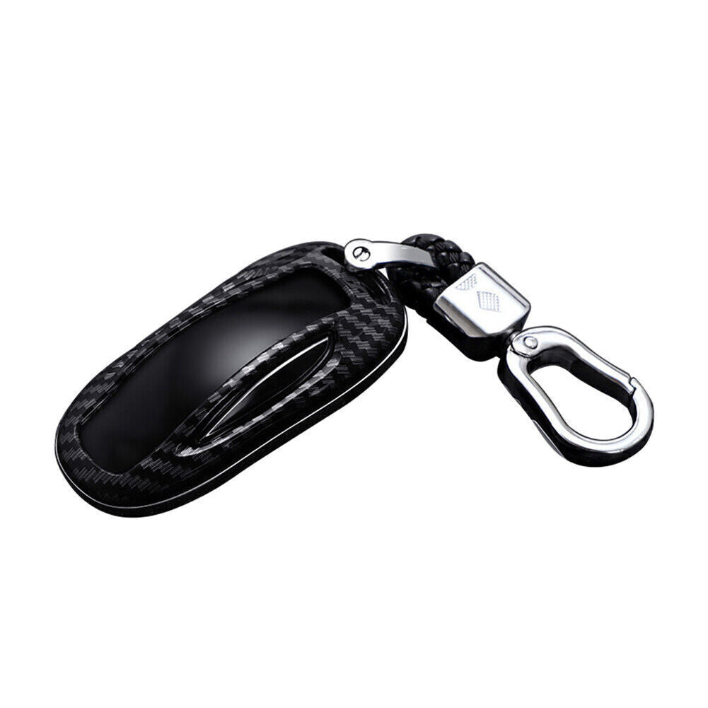 Car for Smart Key Fob Case Cover Accessories Fit for Tesla Model X Carbon Fiber
