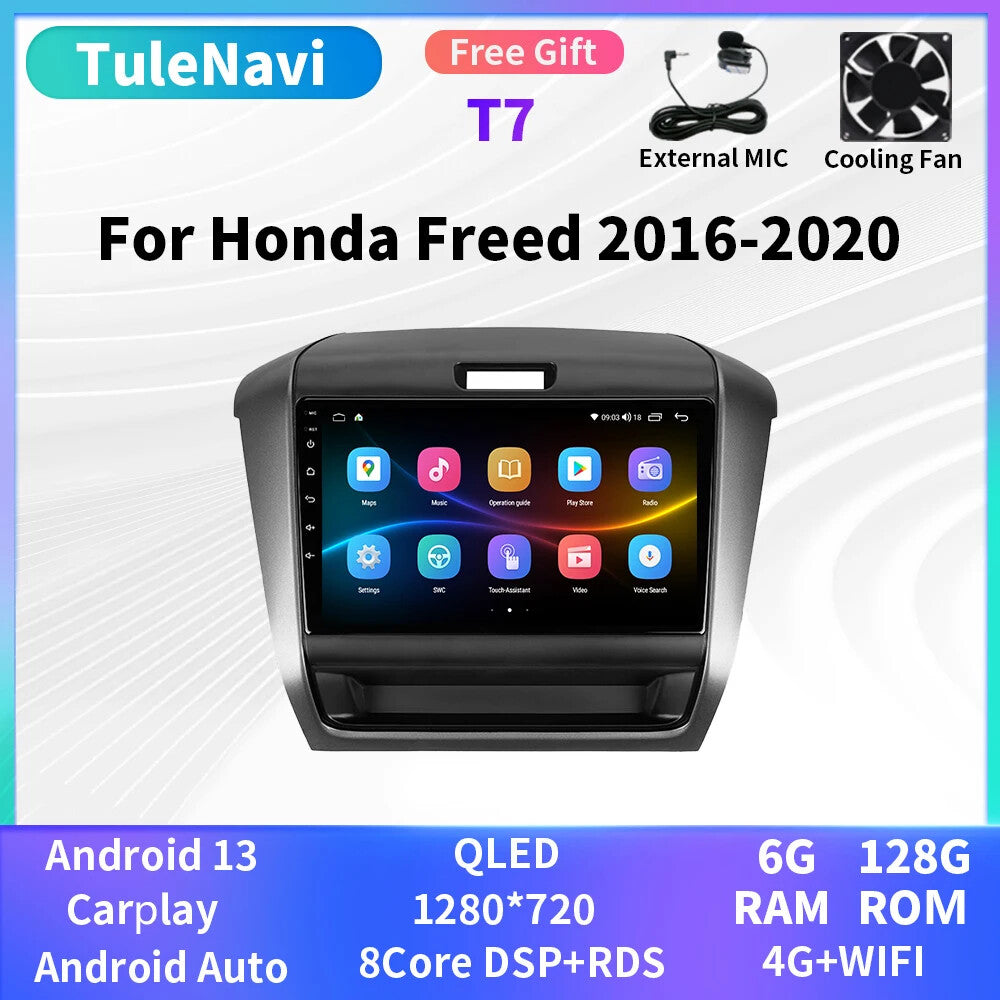 for Honda Freed 2016-2020 Stereo Car Radio CarPlay GPS Android Player Screen DSP