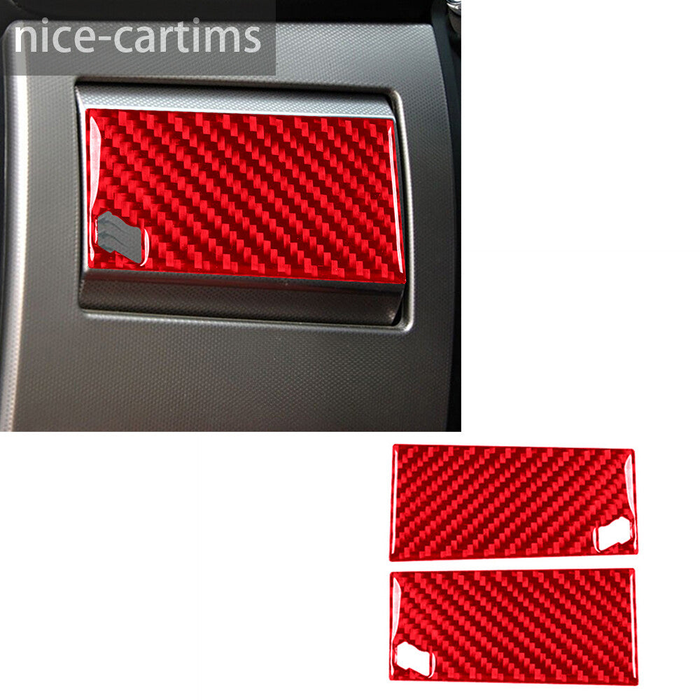 Red Carbon Fiber Dashboard Side Air Vent Outlet Panel Trim for Jaguar XF 2009-11