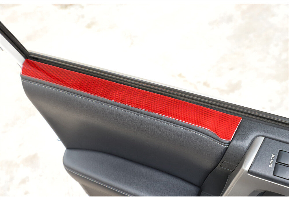 4¡ÁRed Carbon Fiber Interior Window Strips Panel Cover For Toyot@ 4Runner 2010-23