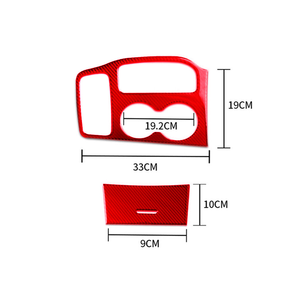 Red Carbon Fiber Gear Shift Panel Cover Trim for Jeep Grand Cherokee 2016-2018