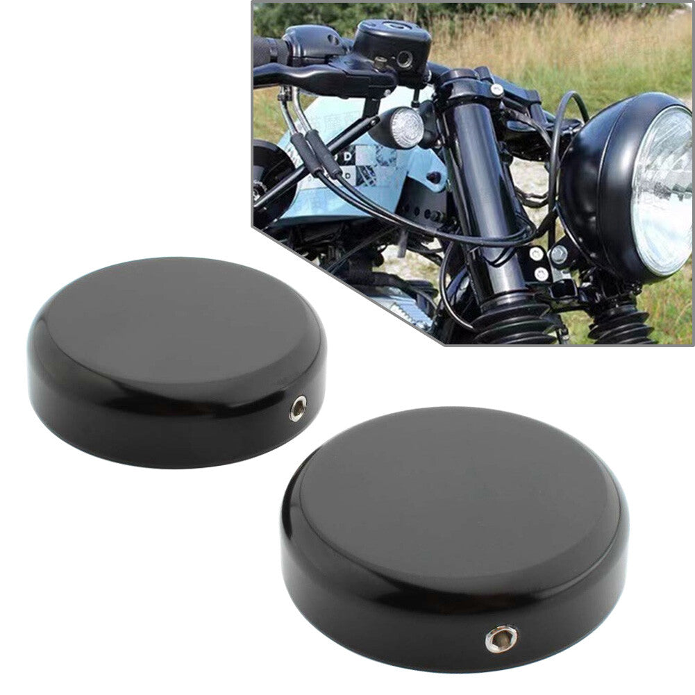 Upper Fork Steerer Cover Caps Aluminum for Harley X48 2016-2022 Black Pair US cl