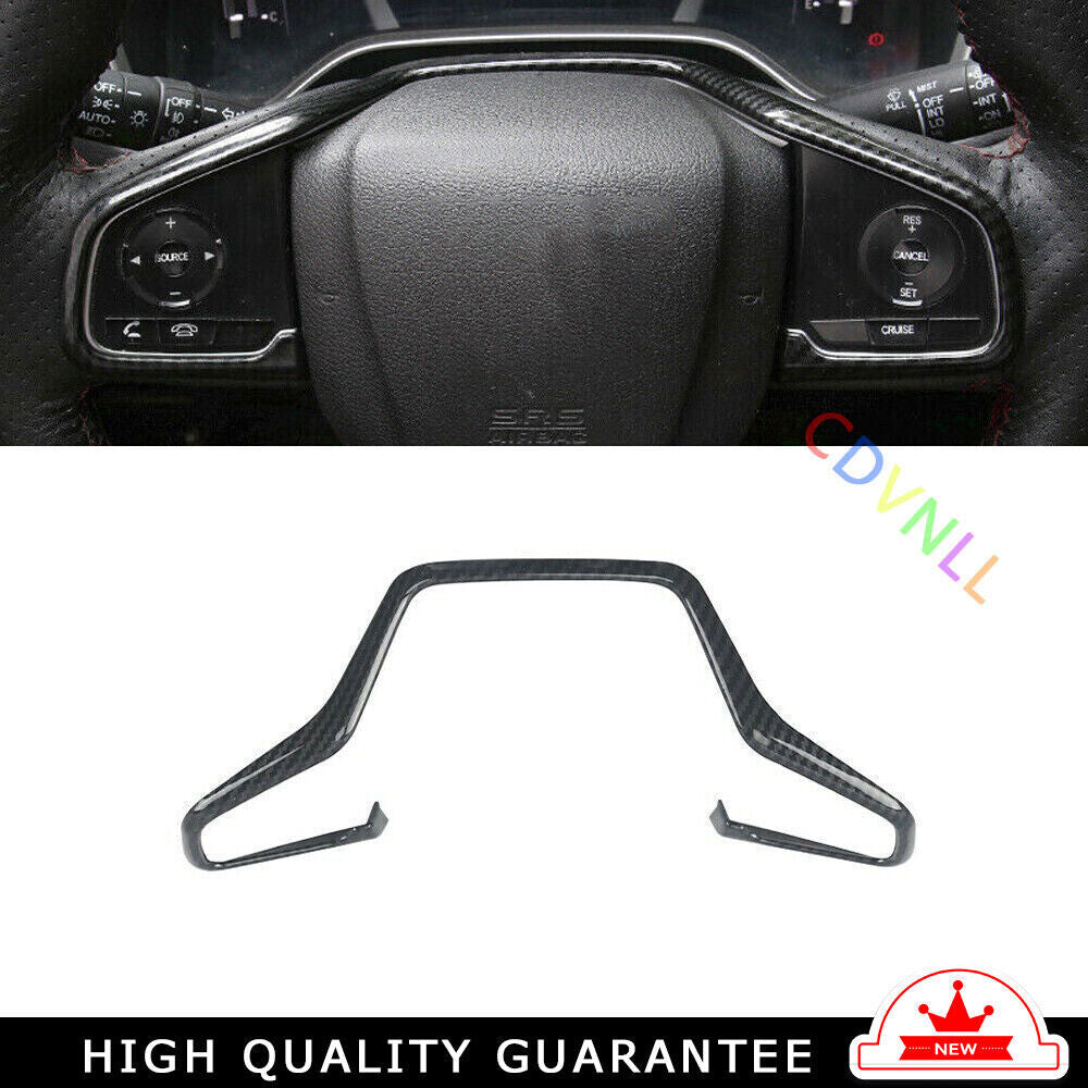 Steering Wheel Frame Cover Trim 1PCS for Honda CRV CR-V 2017-2022 Carbon Fiber