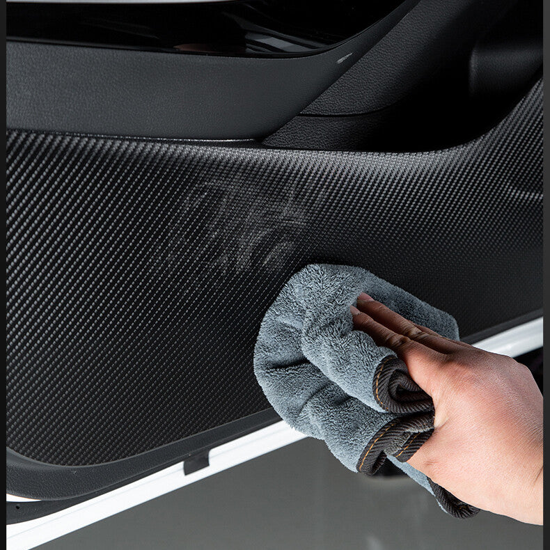 for Hyundai Sonata 2011-14 Carbon Fiber leather Inner Door Anti-Kick Panel Cover