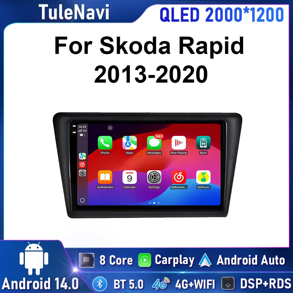 Android for Skoda Rapid 2013-2020 Car Radio Multimedia Player Carplay GPS Screen
