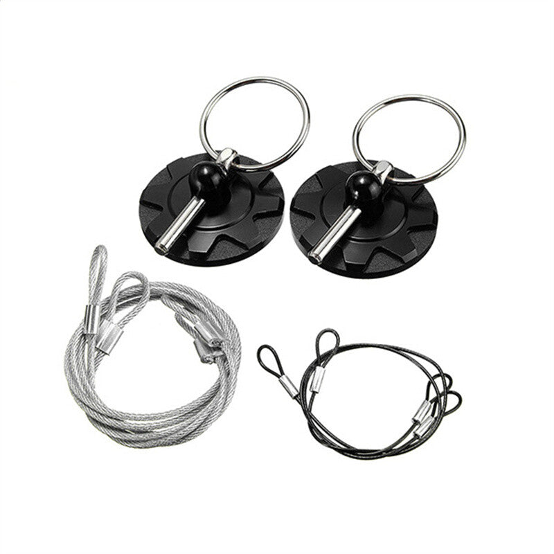 Hood Pins Kit Hood Pin Lock Plate CNC Aluminum Car Racing Appearance Kit Black