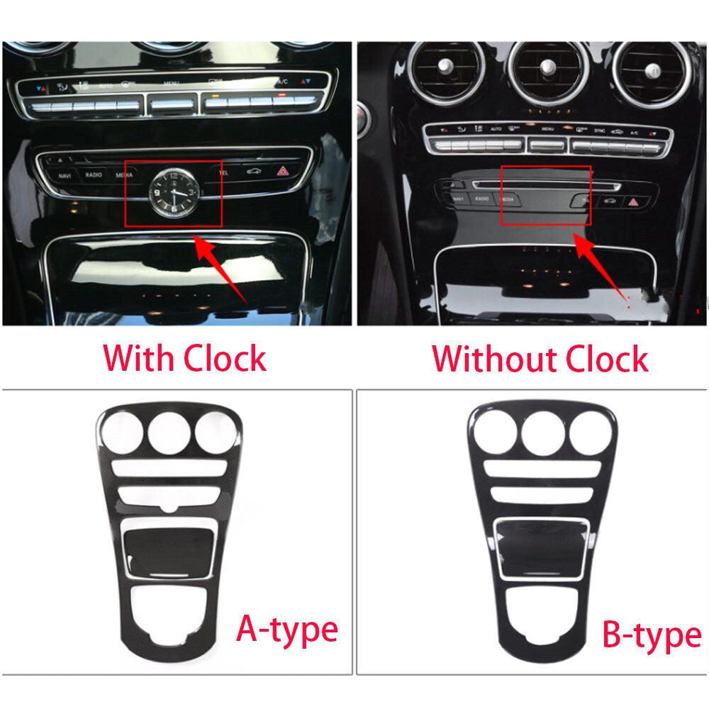 Oak Grain Central Console Gear Panel Trim for Benz C GLC Class W205 X253 2015-18