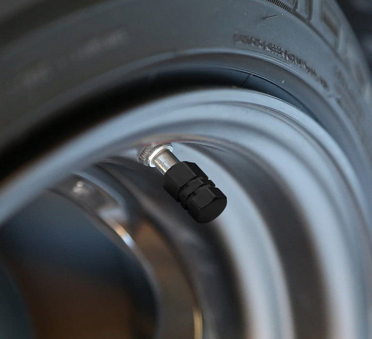 4-Piece Black 17mm Car Tire Valve Cover Stem Cover Air Valve Dust Cover Suitable for Mini