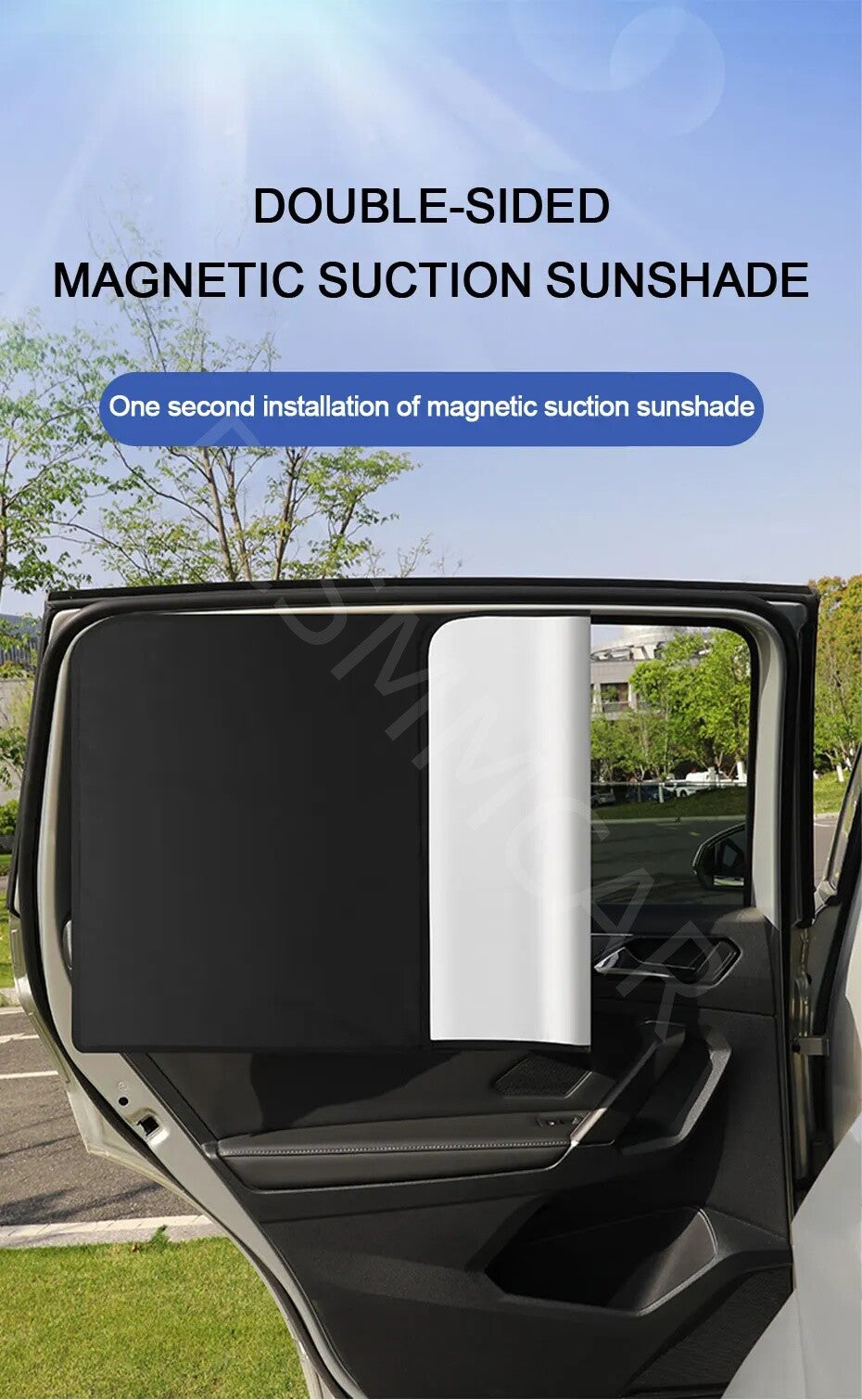 4pcs Magnetic Car Side Front Rear Window Sun Shade Cover Shield UV Protection
