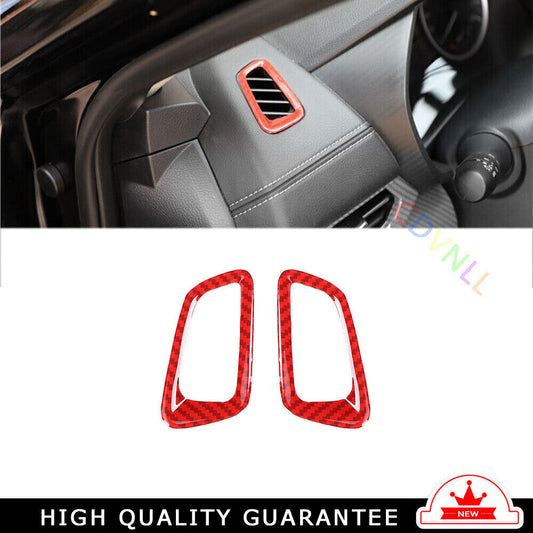 Instrument LR Air Outlet Vent Trim for Nissan Sentra 2020-2022 Red Carbon Fiber