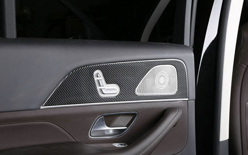 for Mercedes-Benz GLE 2020-2023 Carbon Fiber Look Interior Door Panel Cover Trim