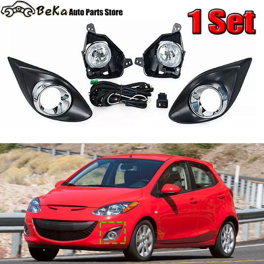 One set of DRL fog light kit for Mazda 2 Demio 2010 2011-2014.