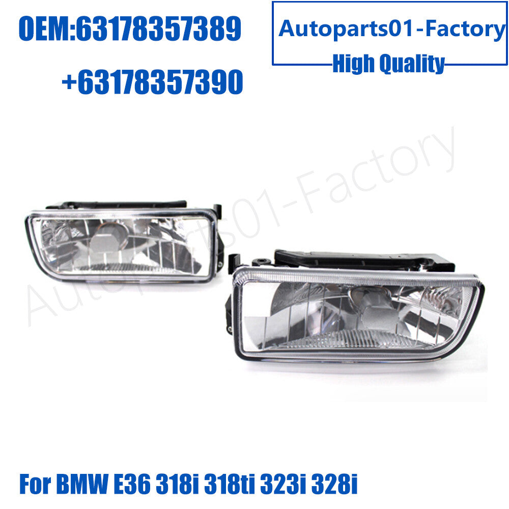 1Pair L+R Bumper Fog Light Lamps Pair for BMW E36 318i 318ti 323i 328i 92-99