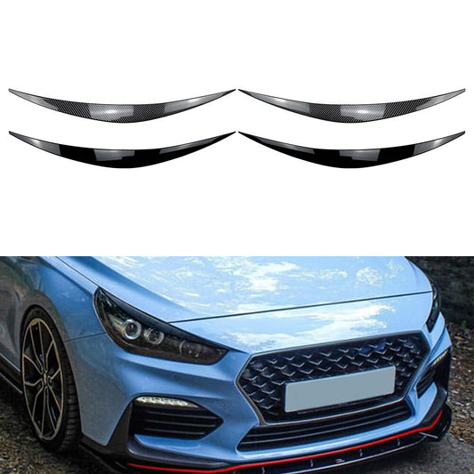 2x Front Headlight Eyelid Eyebrow Trims for Hyundai i30 i30N MK3 2017-2020