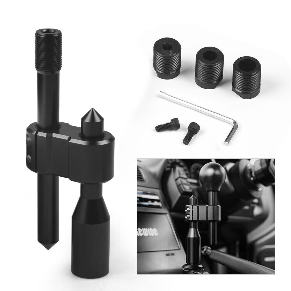 Black H-type car gear shift knife, extended adjustable gear transmission + adapter