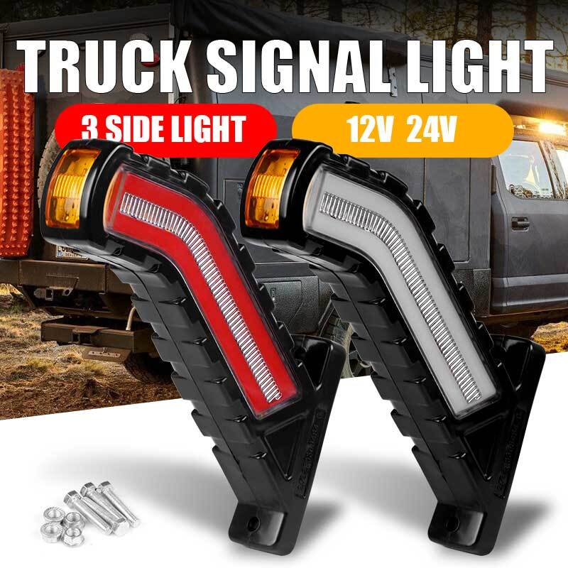 2X LED Side Marker Lights Outline Lamp Red White Amber Van Truck Trailer 12-24V