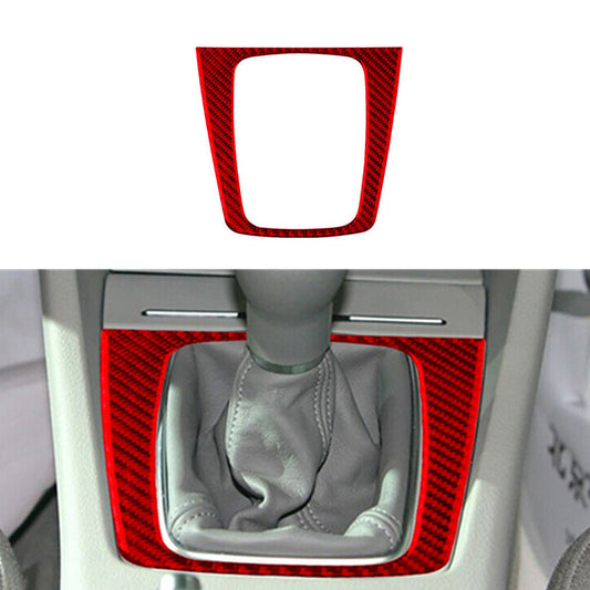 Red Carbon Fiber Manual Gear Shift Panel Trim Sticker for Audi for A4 S4 2005-2008