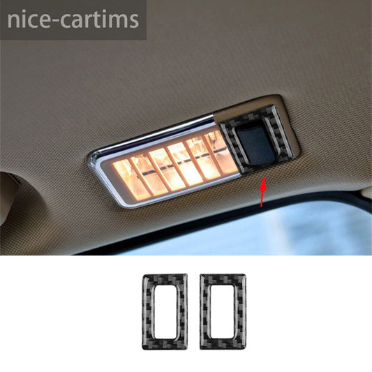 2¡ÁCarbon Fiber Roof Rear Reading Light Lamp Ring Cover for BMW X3 E83 2004-2010